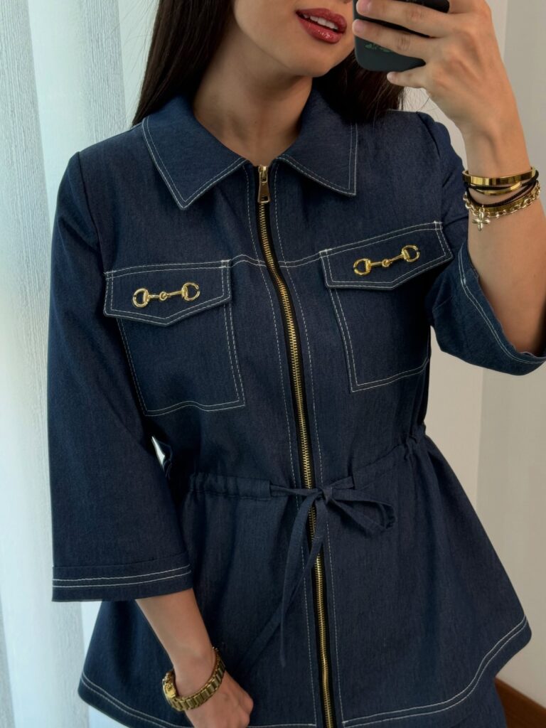 ست زنانه جین کت و شلوار