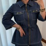 ست زنانه جین کت و شلوار